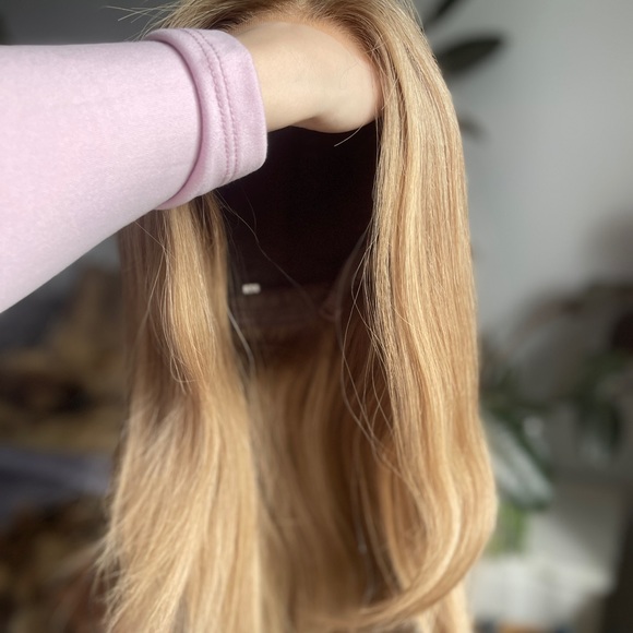 Brazilian Human Hair Premium lace top wig 22” Length Size medium Glueless Cap - Picture 3 of 9